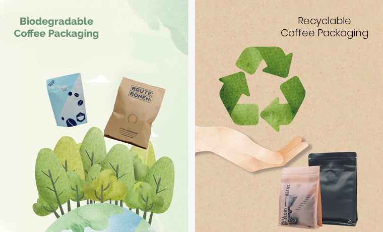 biodegradable and recyclable coffee packaging