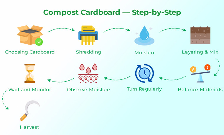 compost cardboard step by step