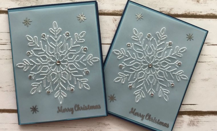 embossed snowflake card