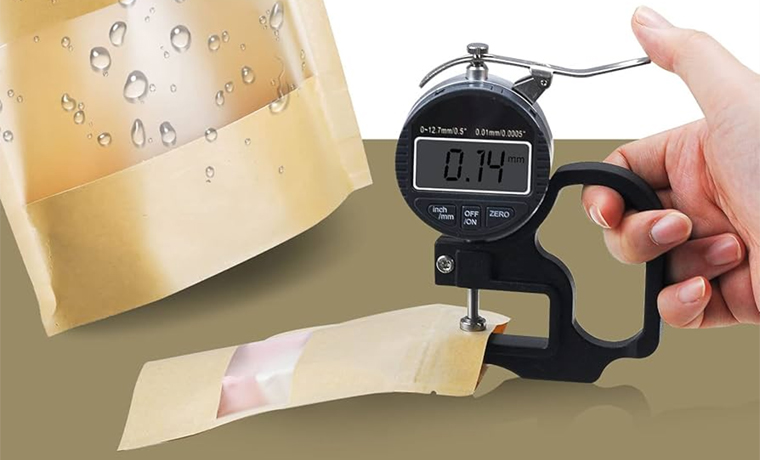 how to measure the mylar bag thickness