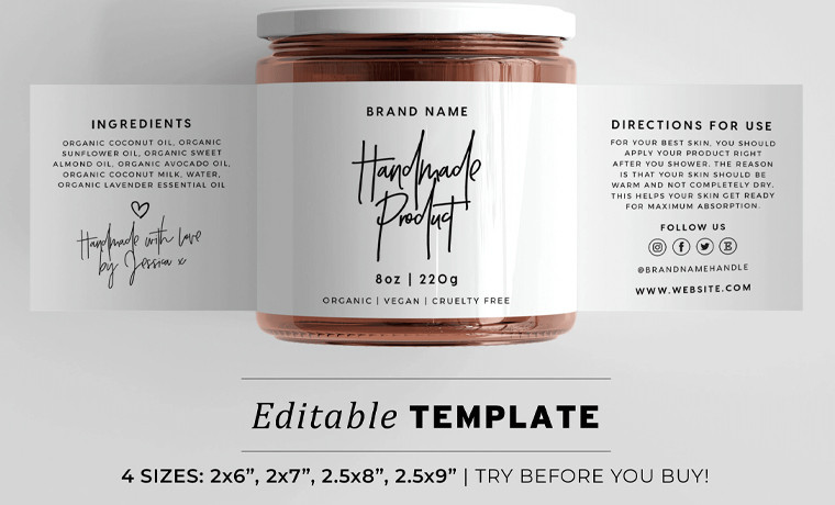 jar label size