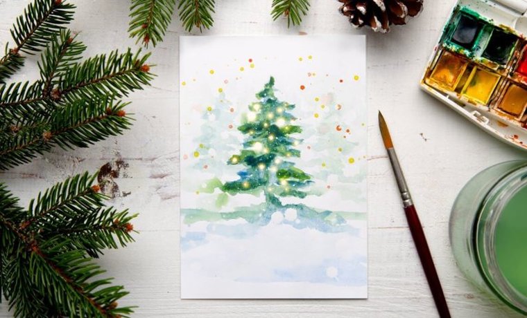 minimalist pearl tree card