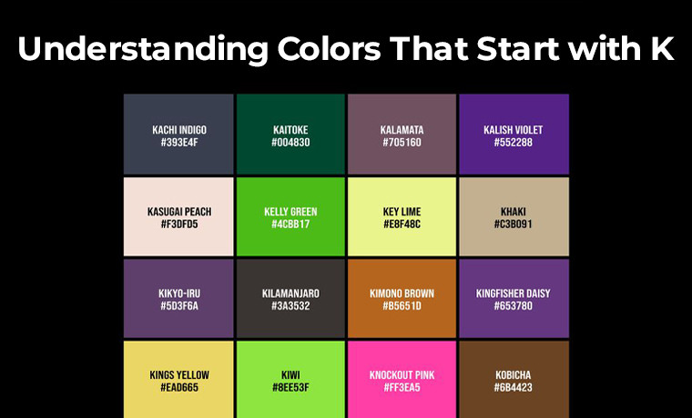 understanding colors that start with k