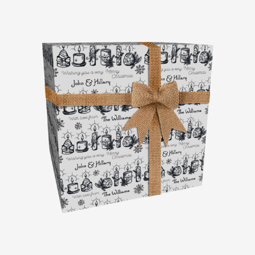 black christmas wrapping paper