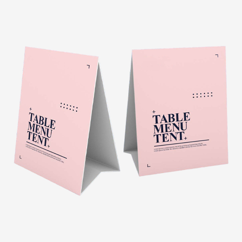 custom packaging table tents
